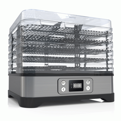 Ανοξείδωτος αποξηραντής τροφίμων 250W με οθόνη LCD με χρονοδιακόπτη δυνατότητα ρύθμισης της θερμοκρασίας