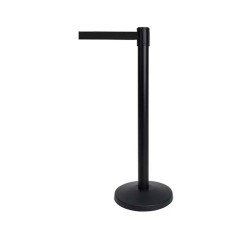Κολώνα διαστάσεων Ø32x92,5hcm μαύρη διαχωριστική με ταινία σε χρώμα μαύρο 2m και 3 υποδοχές  Κολώνα διαστάσεων Ø32x92,5hcm μαύρη διαχωριστική με ταινία σε χρώμα μαύρο 2m και 3 υποδοχές