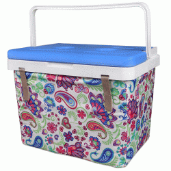 Φορητό ψυγείο KALE TERMOS PAISLEY FABRIC 20L με υφασμάτινη επένδυση και 2 ποτηροθήκες στο καπάκι Φορητό ψυγείο KALE TERMOS PAISLEY FABRIC 20L με υφασμάτινη επένδυση και 2 ποτηροθήκες στο καπάκι