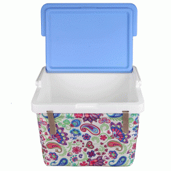 Φορητό ψυγείο KALE TERMOS PAISLEY FABRIC 20L με υφασμάτινη επένδυση και 2 ποτηροθήκες στο καπάκι