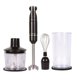 Ραβδομπλέντερ χειρός 3 σε 1 με δοχεία μαύρο 1000W με δυνατότητα ρύθμισης ταχύτητας - περιστρεφόμενο διακόπτη και λειτουργία TURBO