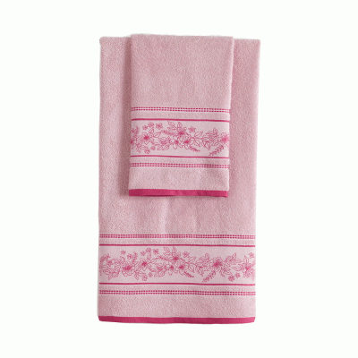 Πετσέτα μπάνιου Art 3225 διαστάσεων 70x140cm σε ροζ χρώμα 100% βαμβακερή 500gsm