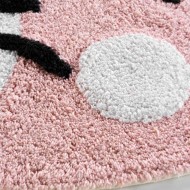 Χαλάκι στρόγγυλο Σχ. Chaton 90cm poly/cotton σε ροζ χρώμα Χαλάκι στρόγγυλο Σχ. Chaton 90cm poly/cotton σε ροζ χρώμα