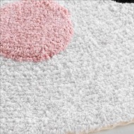 Χαλάκι στρόγγυλο Σχ. Panda 90cm poly/cotton σε ροζ χρώμα Χαλάκι στρόγγυλο Σχ. Panda 90cm poly/cotton σε ροζ χρώμα