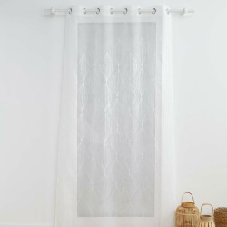 Κουρτίνα Σχ. Galactee white διαστάσεων 140x280cm έτοιμη ραμμένη με κρίκους 100% pol.