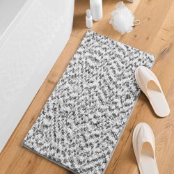 Πατάκι μπάνιου Σχ.Friza white-d.grey 100% polyester διαστάσεων 45x75cm