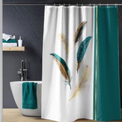 Κουρτίνα μπάνιου printed με κρίκους Σχ.Plumiss metallic διαστάσεων 180x200cm 100% pol.