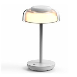 LED πορτατίφ PC επαναφορτιζόμενο 3W 5DVC 3000K με θερμό φως και λευκό σώμα IP44 LED πορτατίφ PC επαναφορτιζόμενο 3W 5DVC 3000K με θερμό φως και λευκό σώμα IP44