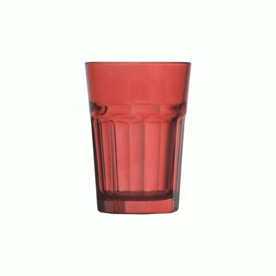 Γυάλινο ποτήρι νερού 35cl διαστάσεων Φ8,4x12cm σειρά MAROCCO της UNIGLASS σε χρώμα κόκκινο