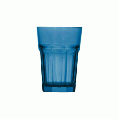 Γυάλινο ποτήρι νερού 35cl διαστάσεων Φ8,4x12cm σειρά MAROCCO της UNIGLASS σε χρώμα μπλε