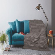 Ριχτάρι μεμονωμένο Σχ. Chain 100% cotton διαστάσεων 180x250cm σε χρώμα Dark Grey