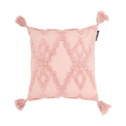 Μαξιλαροθήκη διακοσμητική διαστάσεων 40x40cm Σχ. Abia 100% cotton σε ροζ χρώμα