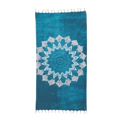 Πετσέτα θαλάσσης διπλής όψης Σχ. Boho 60%cotton-40% pol. διαστάσεων 90x180cm σε μπλε χρώμα Πετσέτα θαλάσσης διπλής όψης Σχ. Boho 60%cotton-40% pol. διαστάσεων 90x180cm σε μπλε χρώμα