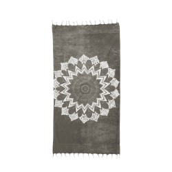 Πετσέτα θαλάσσης διπλής όψης Σχ. Boho 60%cotton-40% pol. διαστάσεων 90x180cm σε γκρι χρώμα Πετσέτα θαλάσσης διπλής όψης Σχ. Boho 60%cotton-40% pol. διαστάσεων 90x180cm σε γκρι χρώμα