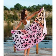 Πετσέτα θαλάσσης microfiber διαστάσεων 75x150cm Σx.Animal pink 100% polyester Πετσέτα θαλάσσης microfiber διαστάσεων 75x150cm Σx.Animal pink 100% polyester