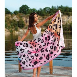 Πετσέτα θαλάσσης microfiber διαστάσεων 75x150cm Σx.Animal pink 100% polyester Πετσέτα θαλάσσης microfiber διαστάσεων 75x150cm Σx.Animal pink 100% polyester