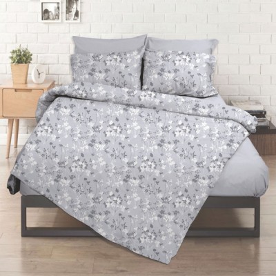 Σετ σεντόνια εμπριμέ Σχ. Flower grey poly/cotton διαστάσεων 240x270cm