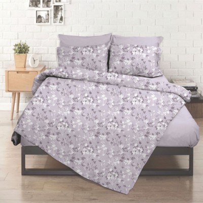 Σετ σεντόνια εμπριμέ Σχ. Flower lilac poly/cotton διαστάσεων 170x260cm