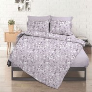 Σεντόνι λάστιχο εμπριμέ Σχ. Flower lilac poly/cotton 144 κλωστών διαστάσεων 160x200cm