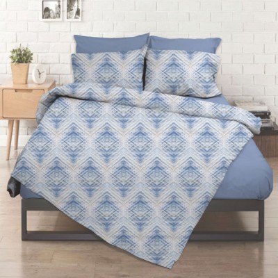 Σεντόνι λάστιχο εμπριμέ Σχ. Elite blue poly/cotton 144 κλωστών διαστάσεων 100x200cm