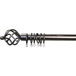 Κουρτινόβεργα επεκ/μενη Σχ.Twist 160cm-300cm Φ16/19mm Black nickel