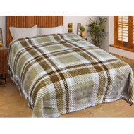 Κουβέρτα καρό Σχ.Marley 490 gsm 100% polyester διαστάσεων 150x240cm σε χρώμα Beige