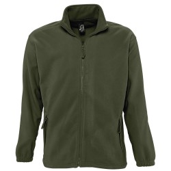 Ανδρική ζακέτα fleece με φερμουάρ ίδιου χρώματος με ψηλό γιακά με επένδυση σε νούμερο Large σε χρώμα Army