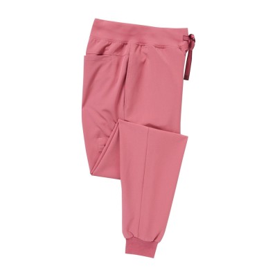 Γυναικείο ελαστικό παντελόνι νοσηλευτικής Jogger με λάστιχο στους αστραγάλους σε ροζ χρώμα νούμερο Medium