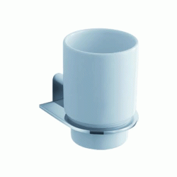 Επιτοίχια βάση από μασίφ βαρέως τύπου με ποτηροθήκη λευκής πορσελάνης Ray Track