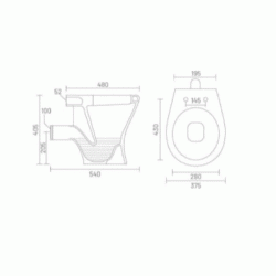Λεκάνη πορσελάνη λευκή ARTI υψηλής πίεσης πισωστόμια