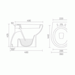Λεκάνη πορσελάνη λευκή ARTI υψηλής πίεσης κατωστόμια