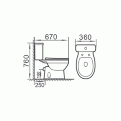 Λεκάνη ROUEN πισωστόμια soft-close με μηχανισμό διπλής λειτουργίας