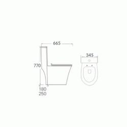 Λεκάνη SKYLAR πισωστόμια soft-close με μηχανισμό διπλής λειτουργίας πορσελάνη λευκή