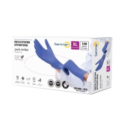Γάντι νιτριλίου μπλε χωρίς πούδρα σε νούμερο XL πακέτο 100τεμ