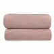 Κουβέρτα πικέ υπέρδιπλη Waffle ξενοδοχείου διαστάσεων 230X245εκ. σε ροζ χρώμα