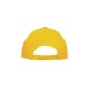 Πεντάφυλλο καπέλο με 4 κεντημένες οπές εξαερισμού και ρυθμιζόμενο κλείσιμο με αυτοκόλλητο σε κίτρινο χρώμα