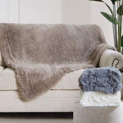 Κουβέρτα – ριχτάρι flannel γούνα Σχ. Alaska 100% polyester διαστάσεων 180x220cm σε χρώμα μπεζ