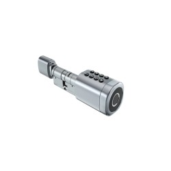 Bluetooth έξυπνος κύλινδρος με ψηφιακό πληκτρολόγιο και δαχτυλικό αποτύπωμα LILIWISE C1 V.A 65 σε ασημί χρώμα για πόρτες πάχους 70~90mm