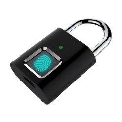 Λουκέτο ασφαλείας με fingerprint 50mm μεταλλικό σε μαύρο χρώμα