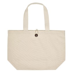 Τσάντα παραλίας Davos με ξύλινο κουμπί σε χρώμα φυσικό χωρητικότητας 30L 