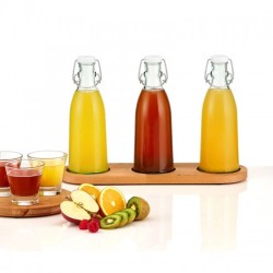 Ξύλινη βάση με 3 φιάλες χωρητικ΄΄οτητας 1 λίτρου με αντιολισθιτικό υλικό