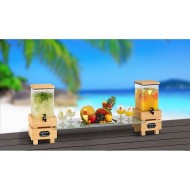 Διανεμητής χυμών χωρητικότητας 6 λίτρων με βάση από μασίφ ξύλο ακακίας CRATE 