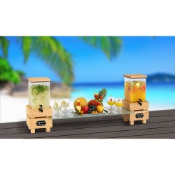 Διανεμητής χυμών χωρητικότητας 6 λίτρων με βάση από μασίφ ξύλο ακακίας CRATE 