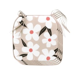 Σετ 4τμχ μαξιλάρια καρέκλας Σχ.Darcy Natural διαστάσεων 38x38x1,8cm 100% microfiber