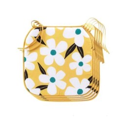 Σετ 4τμχ μαξιλάρια καρέκλας Σχ.Darcy Yellow διαστάσεων 38x38x1,8cm 100% microfiber