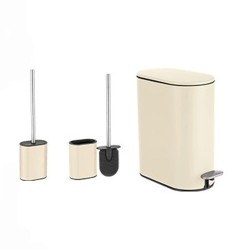 Πλαστικό σετ πιγκάλ και κάδος χωρητικότητας 5lt  με καπάκι soft close σε χρώμα μπεζ Πλαστικό σετ πιγκάλ και κάδος χωρητικότητας 5lt  με καπάκι soft close σε χρώμα μπεζ