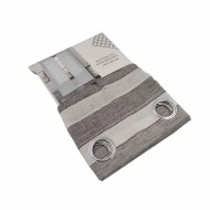 Κουρτίνα “Ριγέ” με μεταλλικούς κρίκους σε χρώμα σκούρο γκρι διαστάσεων 140x260cm Κουρτίνα “Ριγέ” με μεταλλικούς κρίκους σε χρώμα σκούρο γκρι διαστάσεων 140x260cm