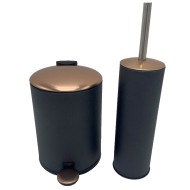 Κάδος με πεντάλ και πιγκάλ σε χρώμα μαύρο με χρυσό χωρητικότητας 7Lt Κάδος με πεντάλ και πιγκάλ σε χρώμα μαύρο με χρυσό χωρητικότητας 7Lt