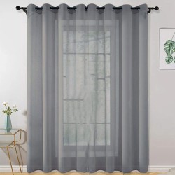 Κουρτίνα γάζα με μεταλλικούς κρίκους σε χρώμα γκρι διαστάσεων 140x260cm Κουρτίνα γάζα με μεταλλικούς κρίκους σε χρώμα γκρι διαστάσεων 140x260cm