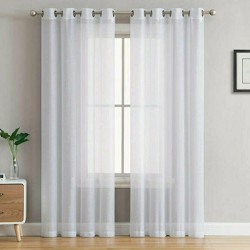 Κουρτίνα γάζα με μεταλλικούς κρίκους σε χρώμα λευκό διαστάσεων 140x260cm Κουρτίνα γάζα με μεταλλικούς κρίκους σε χρώμα λευκό διαστάσεων 140x260cm